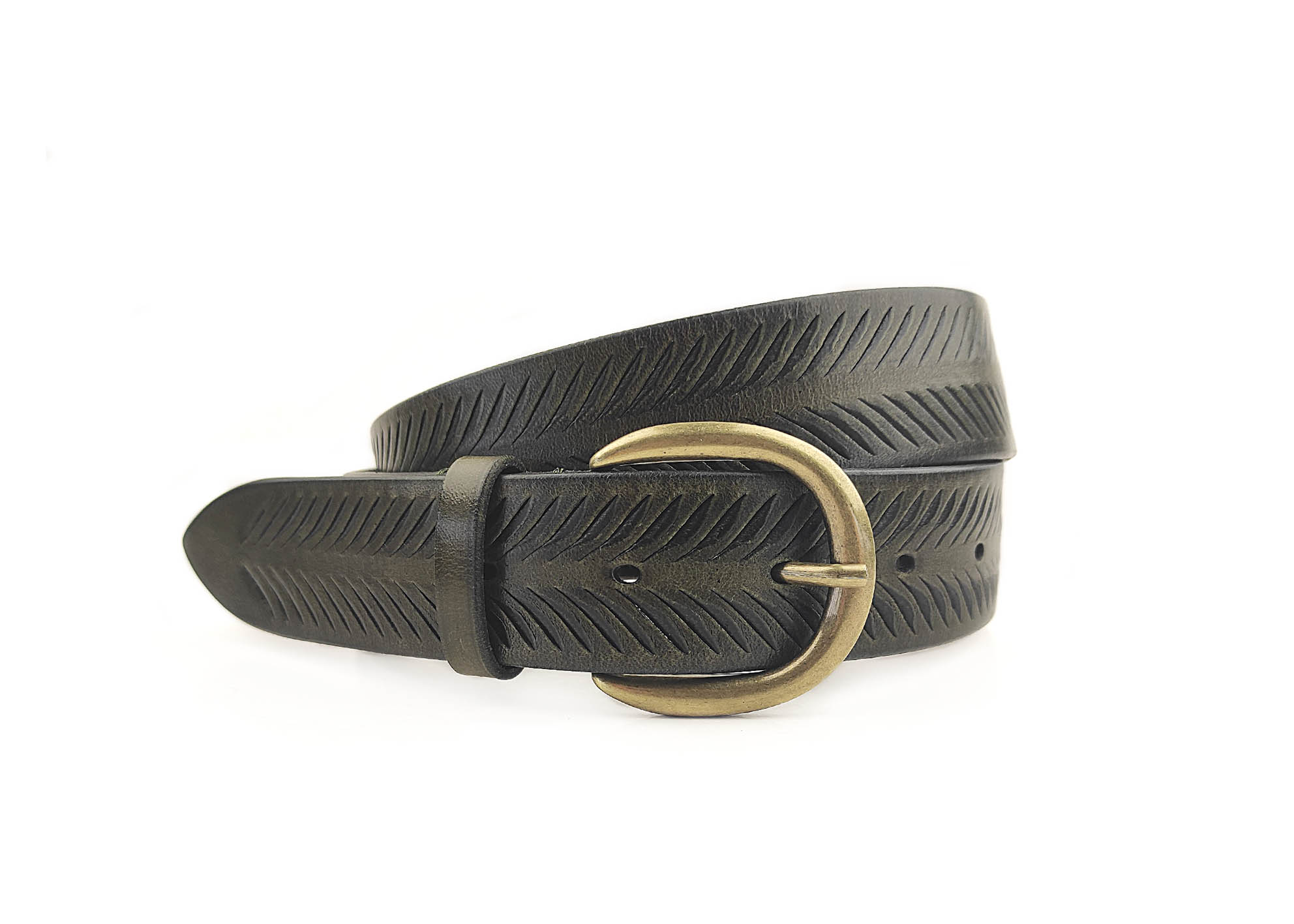 Belt H35, with fishbone cut out detailing – Martinica Belts